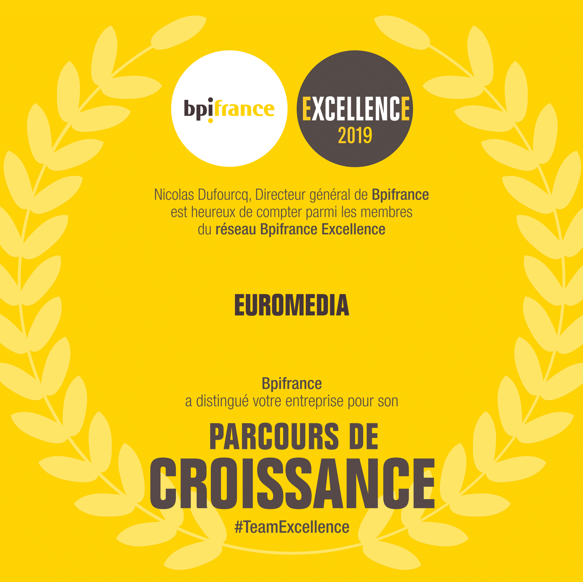 Diplome Euromedia BPI Excellence 2019
